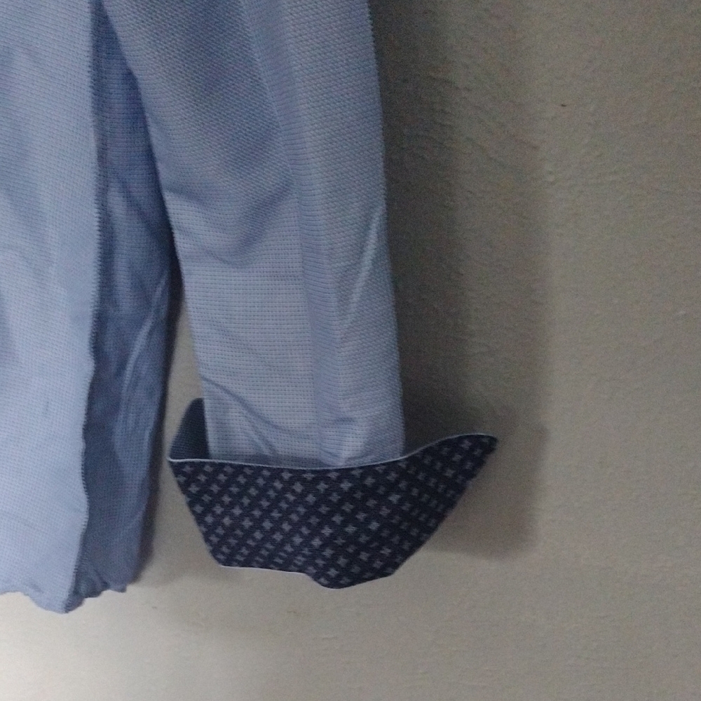 Nicole Miller Light Blue Slim Fit Men’s Dress Shirt NWT | Size M 15-15.5 34/35 - Picture 3 of 6